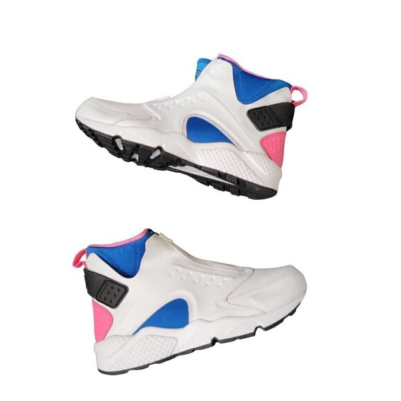 Nike Air Huarache Run Mid Sneakers White Blue Pink Shoe Women Size 10 - Picture 3 of 16
